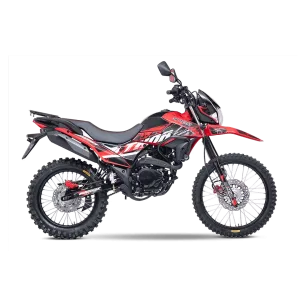 Motocicleta Shineray Thor 200 roja perfil derecho completo en granhogar