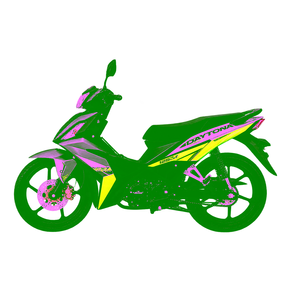 Motocicleta Daytona CX7 EVO 125cc de 4 velocidades vista lateral de perfil obtén en granhogar