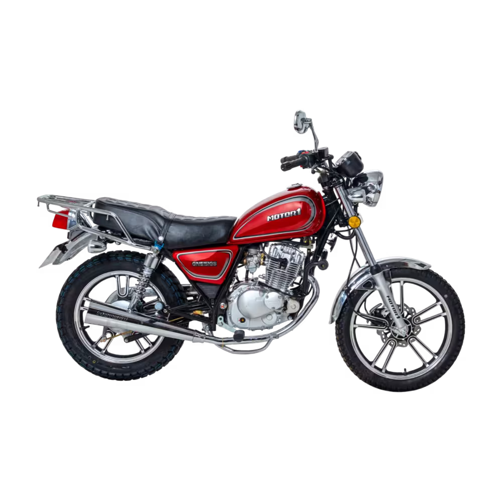 Moto Motor 1 GNE 151 GS 149cc roja, vista lateral completa, adquiérela en granhogar