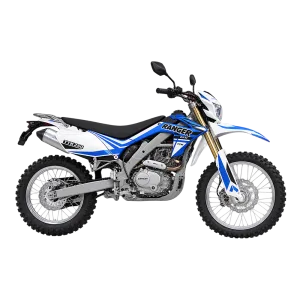 Moto Ranger TTK 250 de 250 cc y 5 velocidades color azul vista lateral izquierda disponible en granhogar