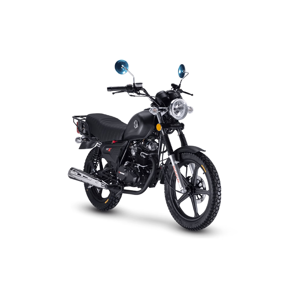 Moto GN-X 170 Shineray negra en diagonal delantera cómpralo en granhogar