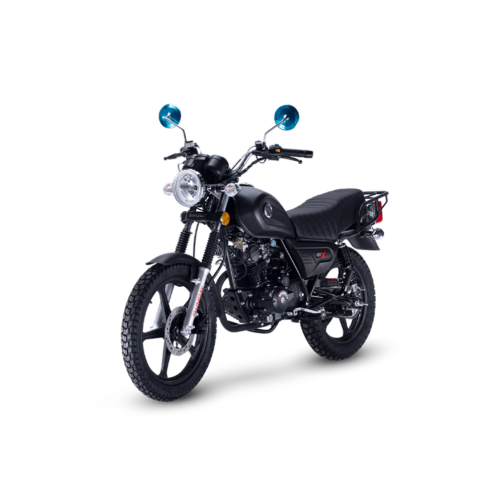 Moto GN-X 170 Shineray negra en diagonal frontal encuéntralo en granhogar