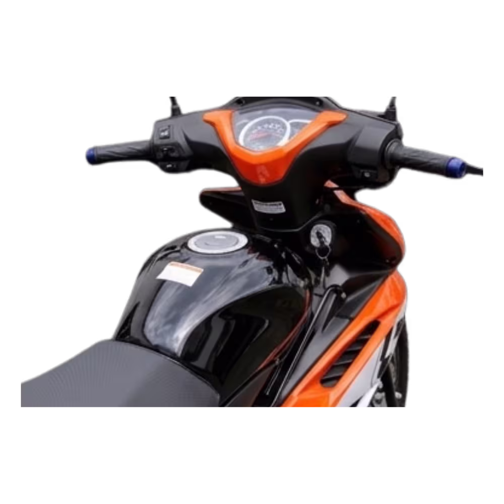Moto Thunder Bolt M2 125cc manubrio y panel de instrumentos vista superior, disponible en granhogar
