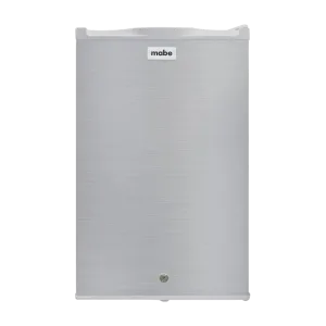 Nevera minibar Mabe RMF04ERX0 93L acabado acero inoxidable vista frontal completa disponible en granhogar