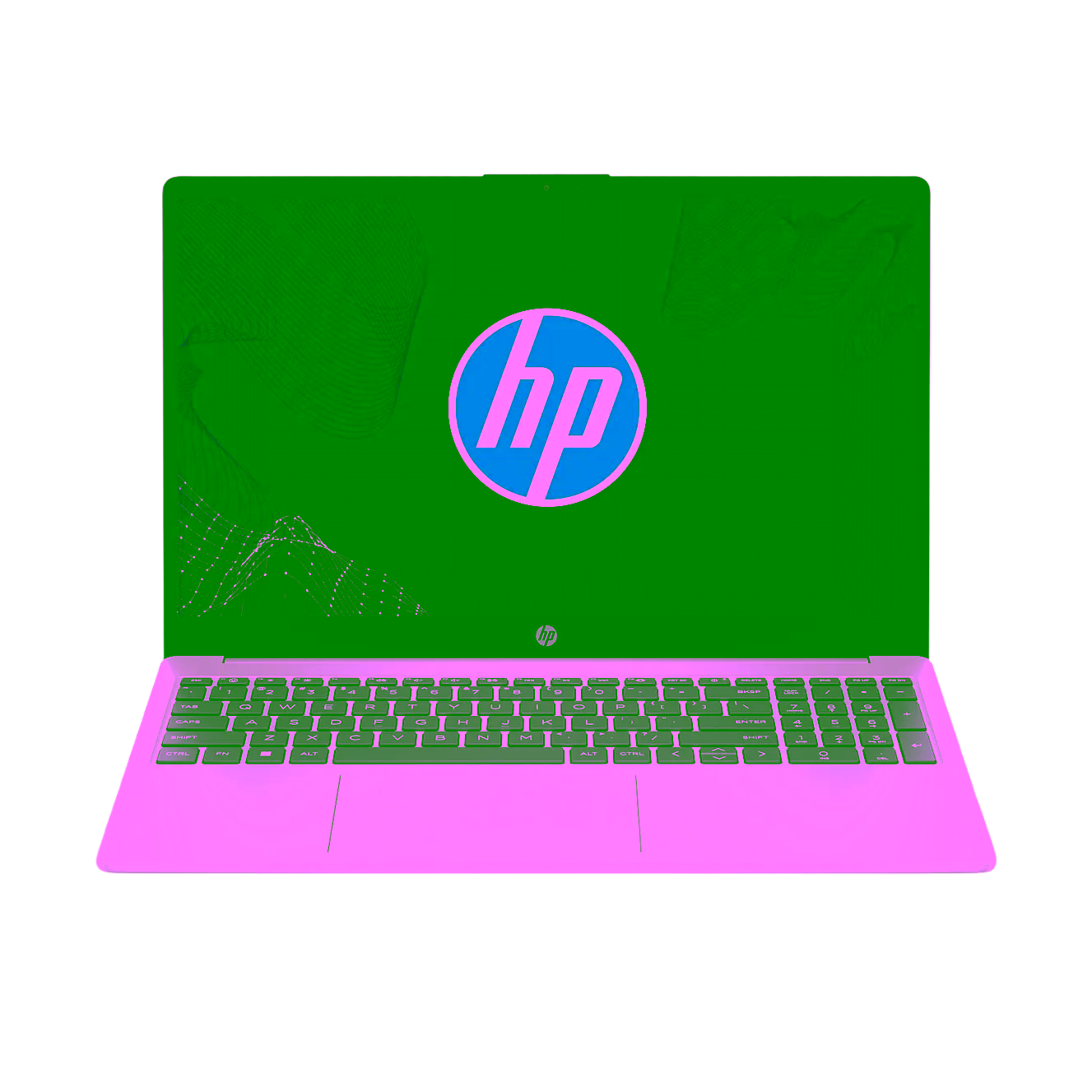 Computador HP 15-FD0331LA vista frontal con pantalla encendida