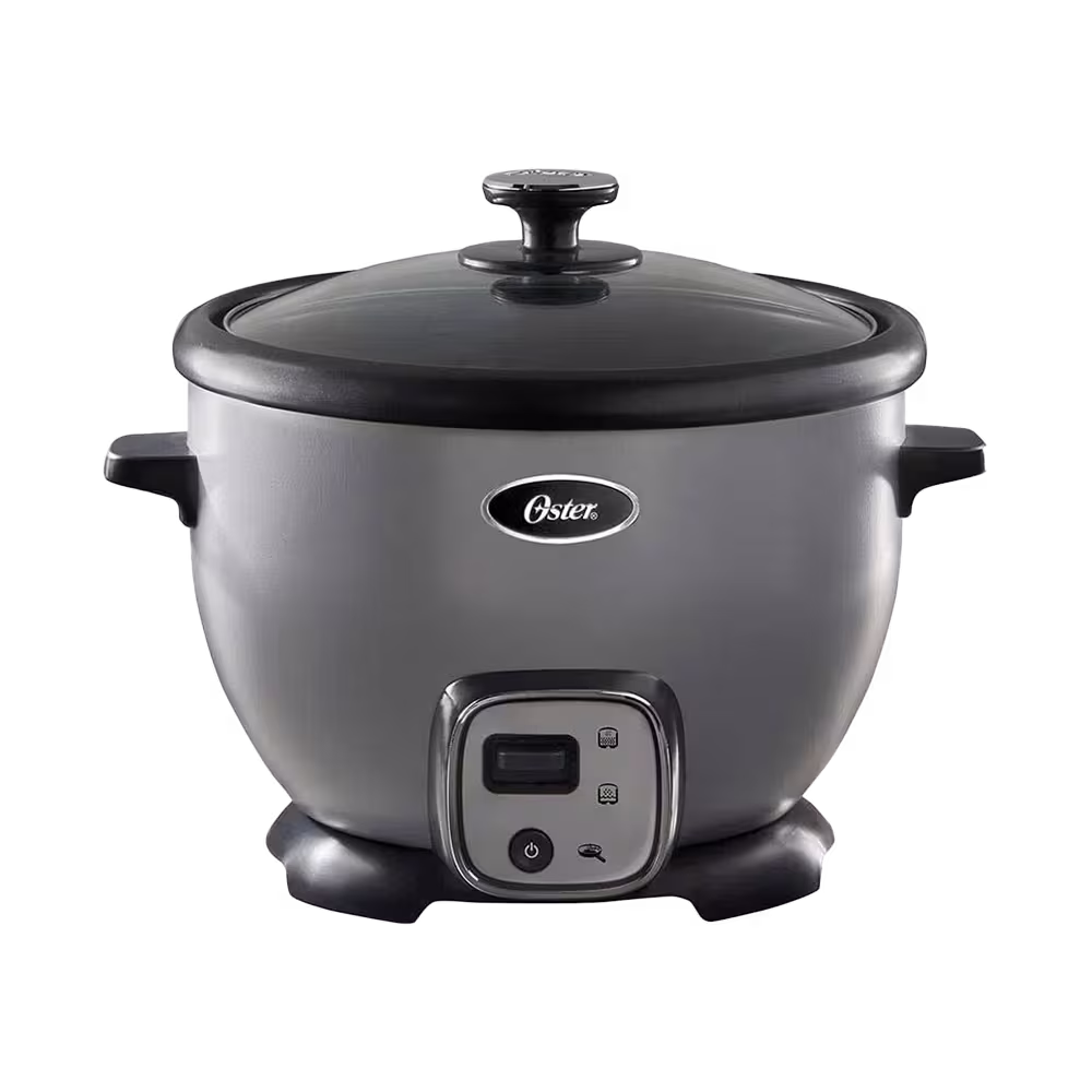 Olla arrocera Oster CKSTRC7030S-013 de 12 tazas gris vista frontal. Encuéntrala en granhogar