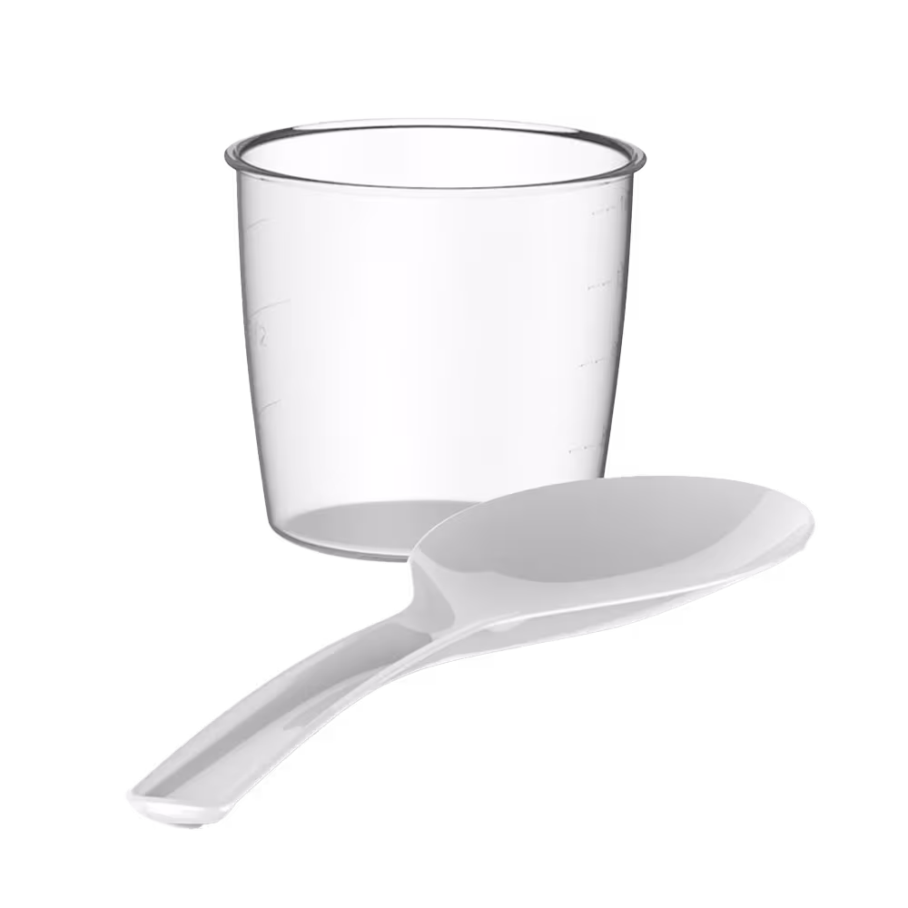 Accesorios para olla arrocera Prima RC1718W taza medidora y cuchara vista frontal disponible en granhogar