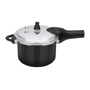 Olla de presión Prima CYL2209N7 7L cuerpo negro vista tres cuartos, descúbrelo en granhogar