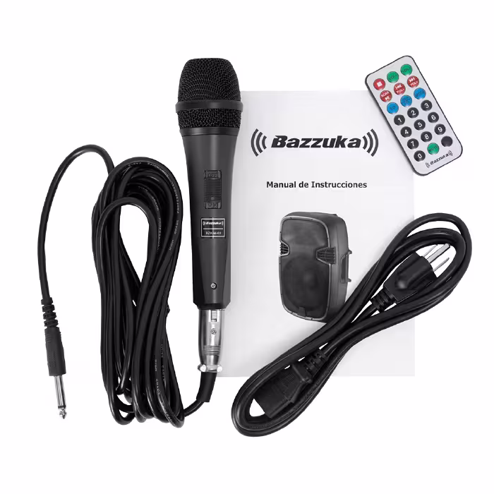 Parlante Bazzuka B115-20 80000W con woofer de 15", Bluetooth y luces LED. Ideal para fiestas con sonido potente y ambiente vibrante.