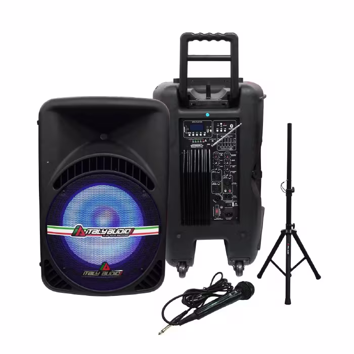 Parlante Italy Elite15USB-ALED 100000W prende la fiesta con sonido brutal, luces LED vibrantes y todo lo que necesitas para disfrutar al máximo.