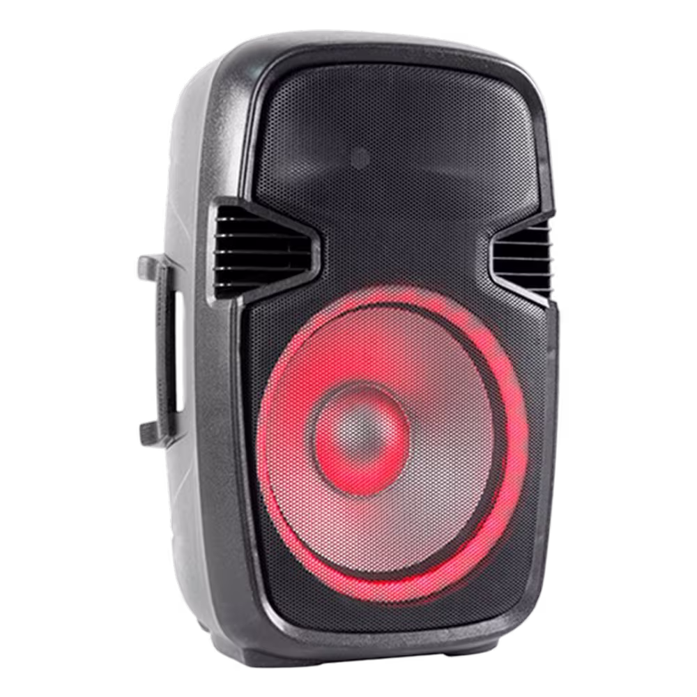 Parlante Italy Audio Elite LED II con luz roja en cono principal vista tres cuartos encuentralo en granhogar