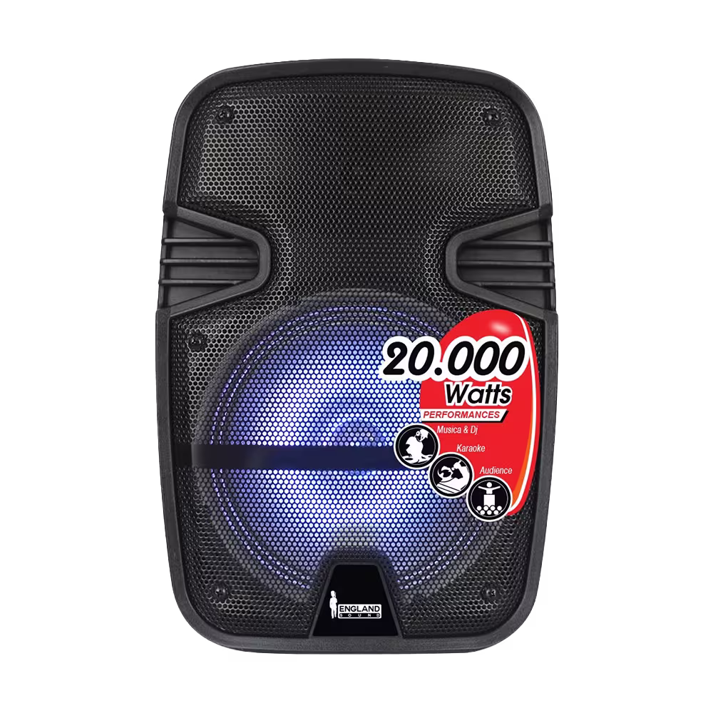 Parlante England Sound ES-EPIC CX08 BAT rejilla y woofer de 8 pulgadas vista frontal. Encuéntralo en granhogar