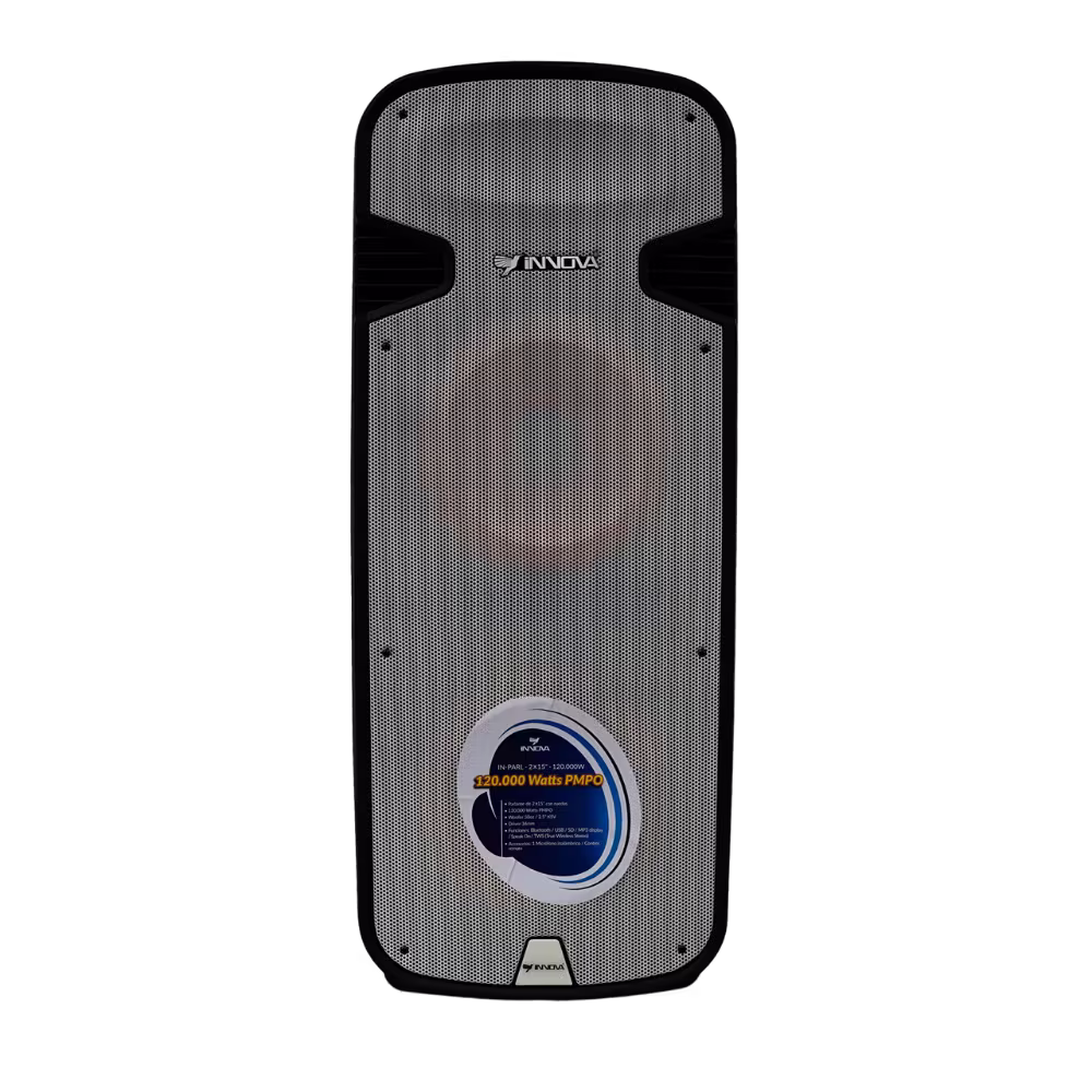 Parlante Innova IN-PARL-215 120000W torre de sonido profesional vista frontal, consiguelo en granhogar