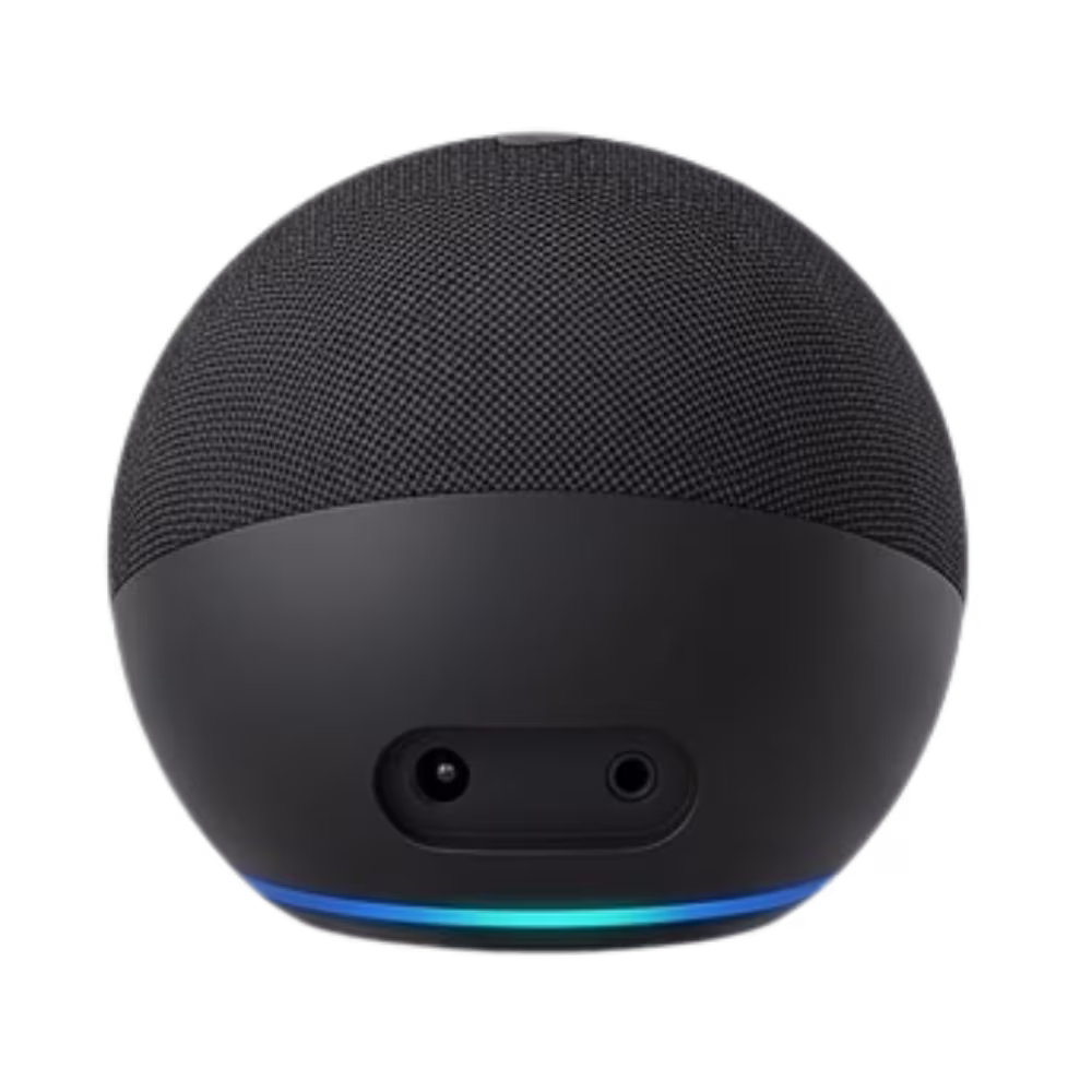 Parlante inteligente Amazon Echo Dot 5ta Gen puertos traseros vista posterior, adquiérelo en granhogar