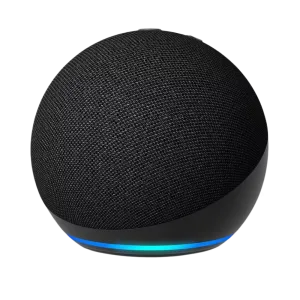 Parlante inteligente Amazon Echo Dot 5ta Gen negro vista en ángulo, adquiérelo en granhogar