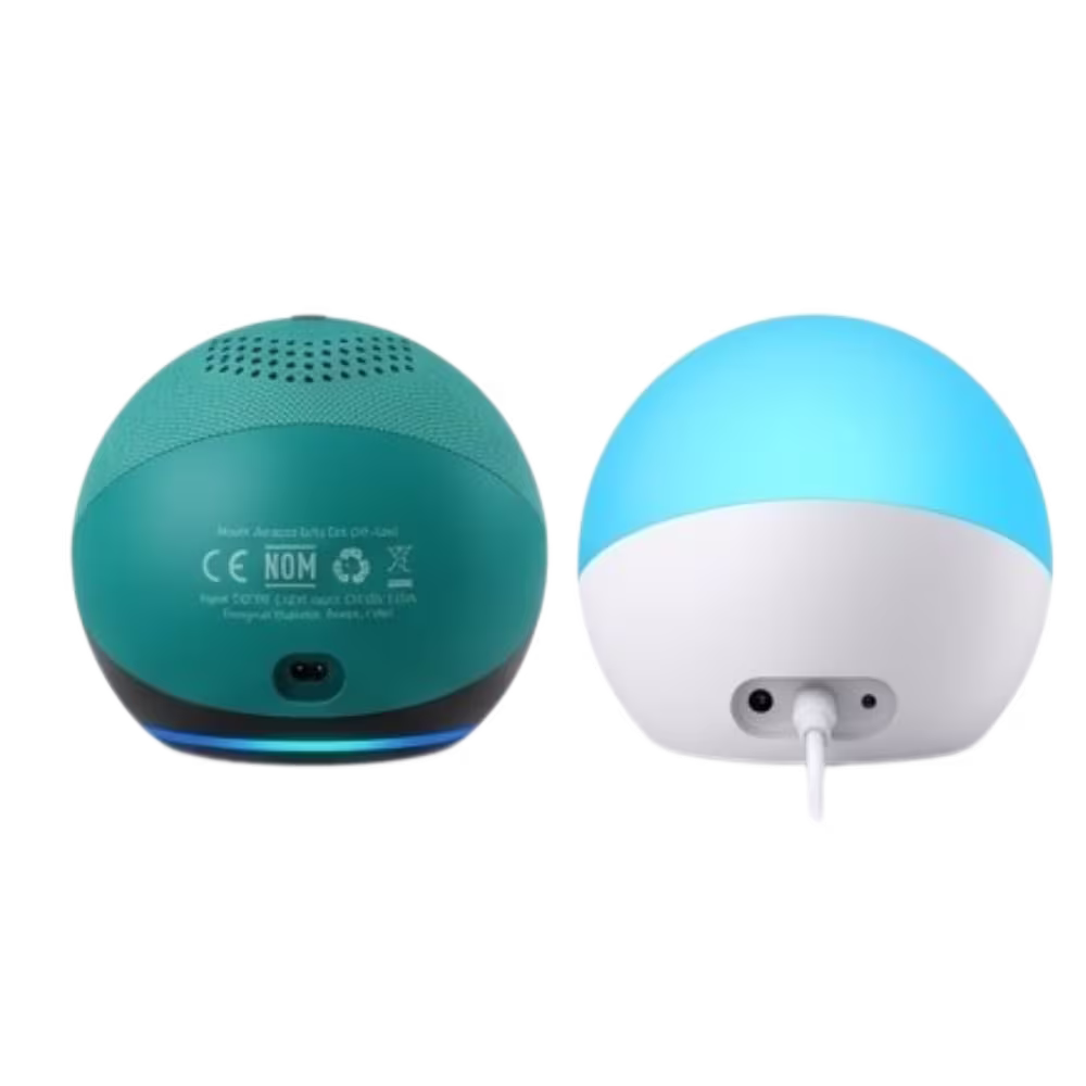 Parlante inteligente Amazon Echo Dot Kids 5ta Gen puertos de conexión vista posterior