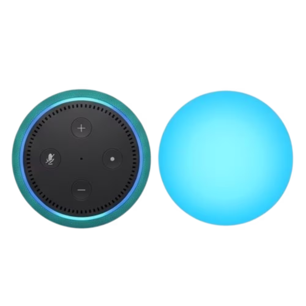 Parlante inteligente Amazon Echo Dot Kids 5ta Gen botones superiores vista cenital
