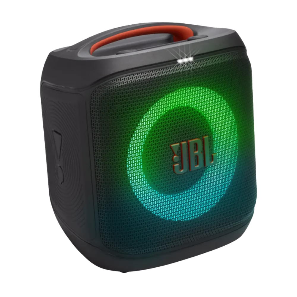 Parlante JBL PartyBox Encore Essential 2 diseño portátil resistente IPX4 vista diagonal. Cómpralo en granhogar