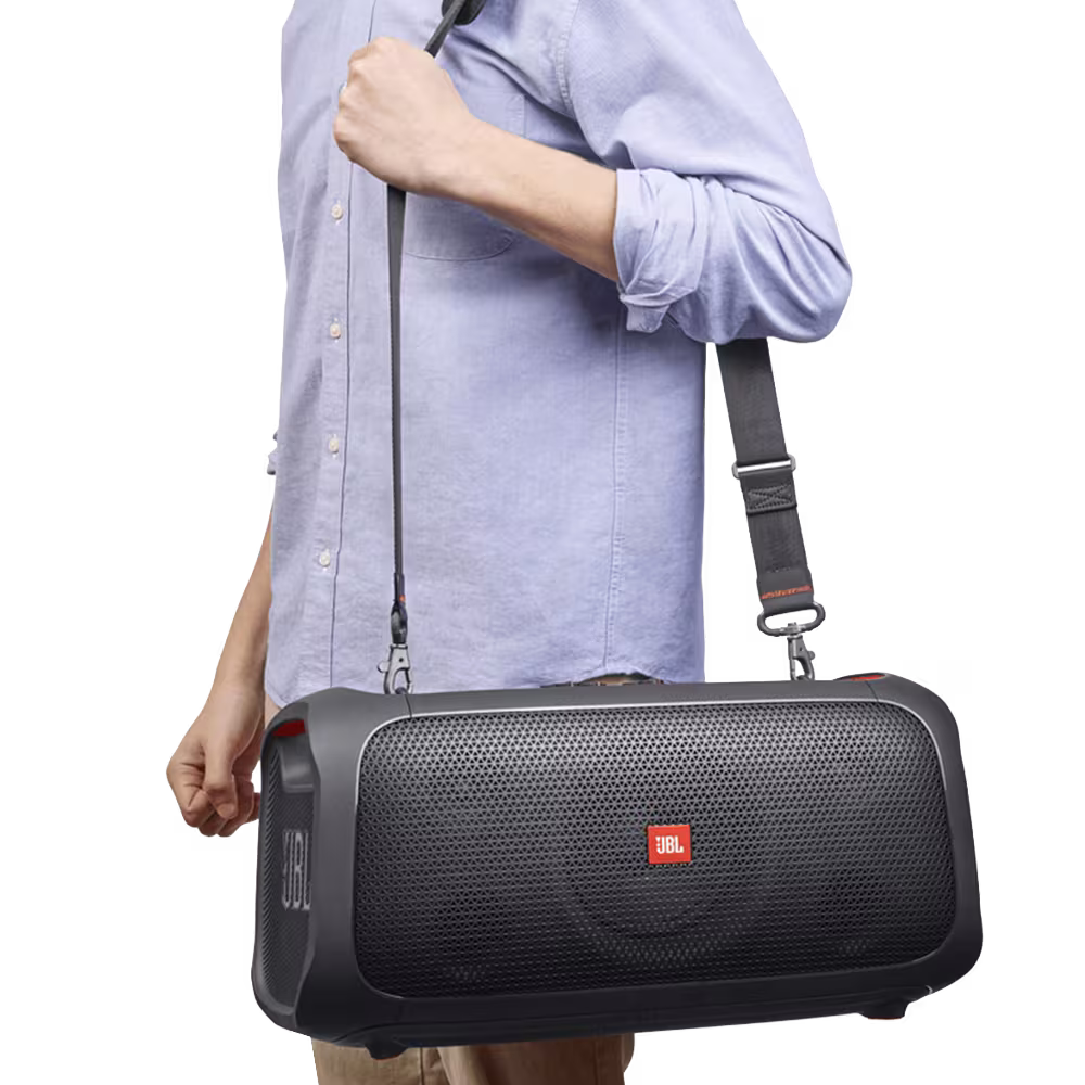 Parlante inalámbrico JBL PartyBox On-The-Go vista real. Consíguelo en granhogar