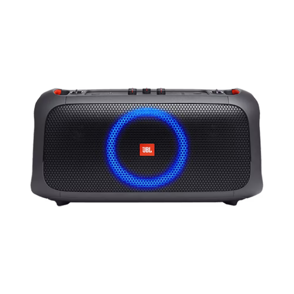 Parlante inalámbrico JBL PartyBox On-The-Go Essential 100W con luz LED vista frontal encuéntralo en granhogar