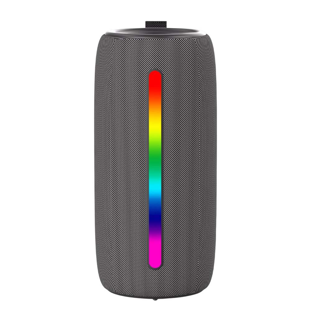 Parlante Bluetooth Indurama Soul Beat PPI-SB10GR gris con luz LED multicolor frontal