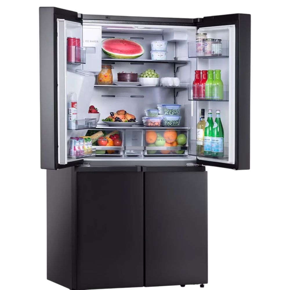 Refrigeradora Cross Door Indurama RI-885I de 647 litros puertas superiores abiertas obtén en granhogar