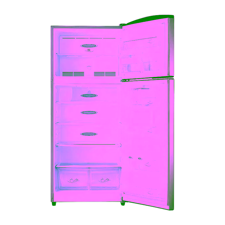 Refrigeradora Indurama RI-485 Quarzo Puertas abiertas interior gavetas disponible en granhogar