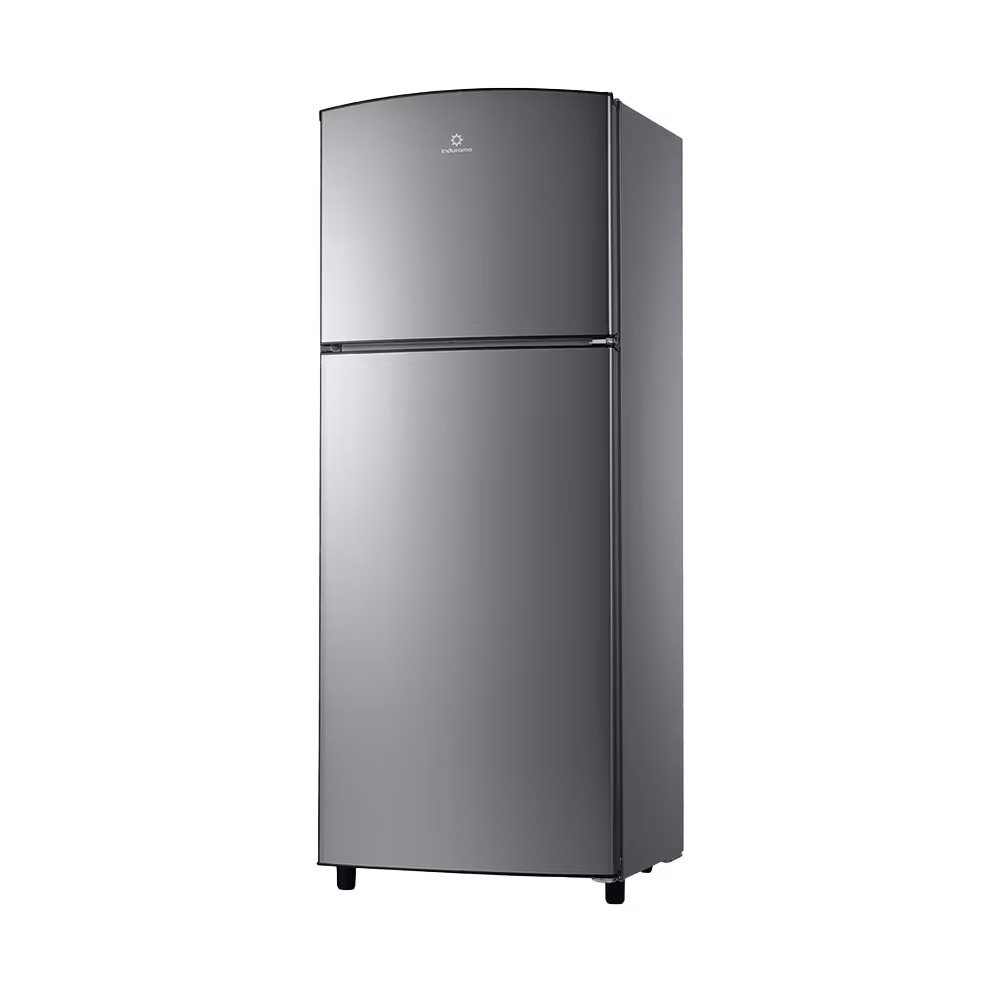 Refrigeradora Indurama RI-375 Avant cuerpo metalico texturizado vista diagonal Disponible en granhogar