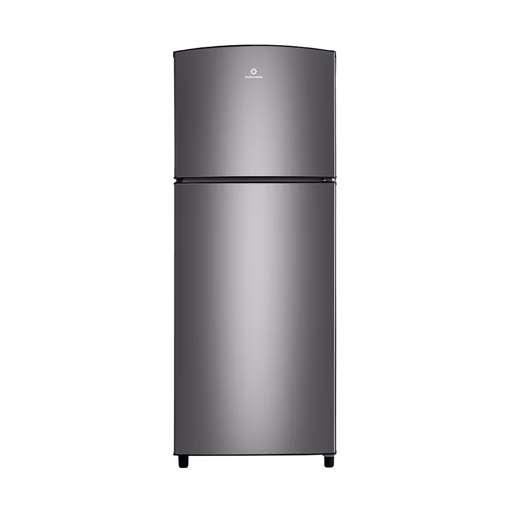 Refrigeradora Indurama RI-375 Avant sistema top mount gris vista de frente Disponible en granhogar