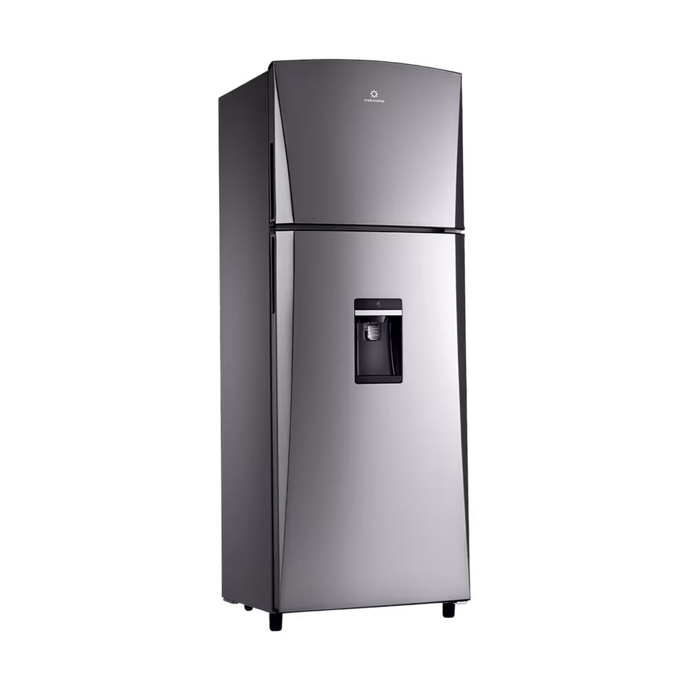 Refrigeradora Indurama RI-425 Quarzo con dispensador externo vista tres cuartos cómprala en granhogar
