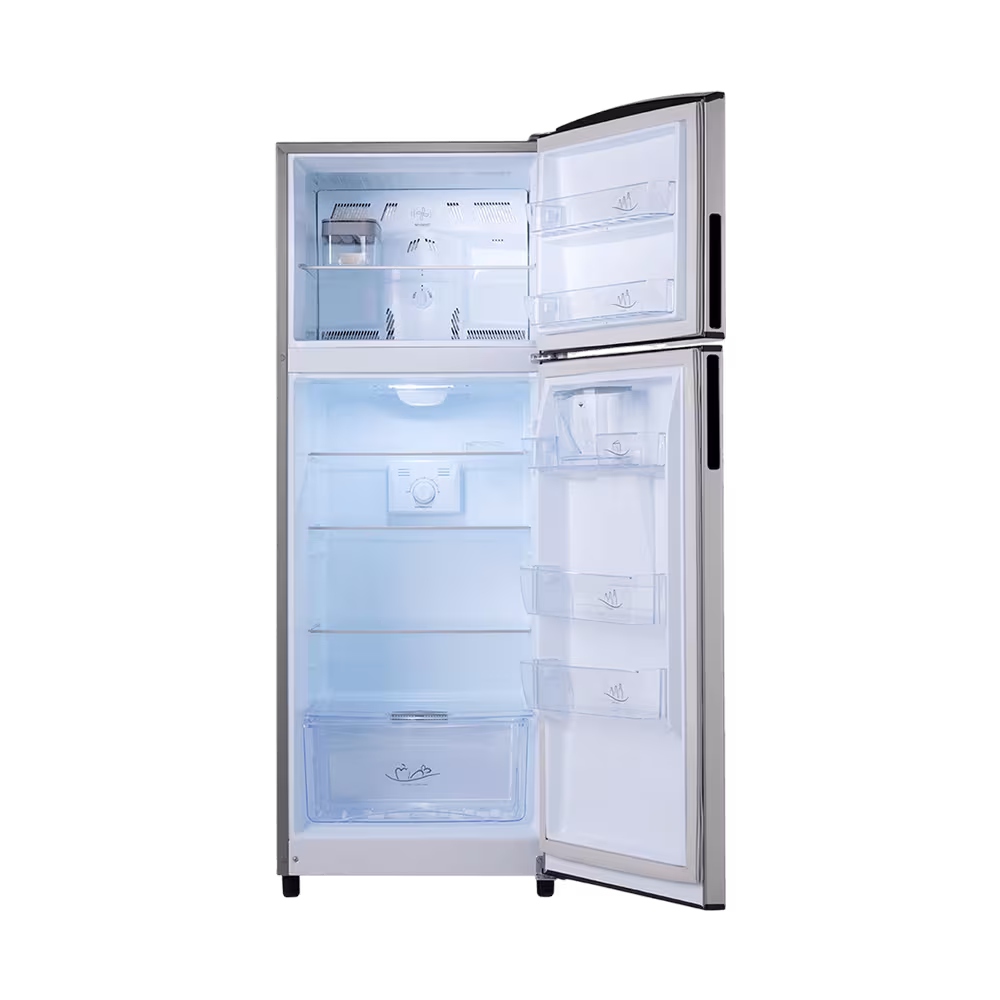 Interior con comida refrigeradora Indurama abierta encuéntralo en granhogar