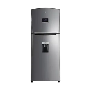 Refrigeradora Indurama RI-585 Quarzo 384L cromo con pantalla vista frontal. Descúbrelo en granhogar