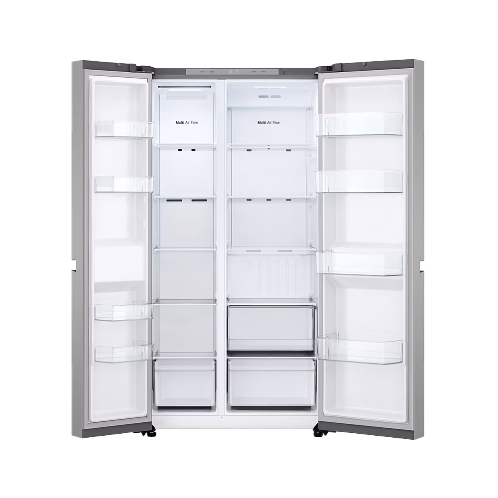 Refrigeradora VS25BJNK Side by Side Inverter 658L Croma LG con puertas abiertas vacío cómpralo en granhogar
