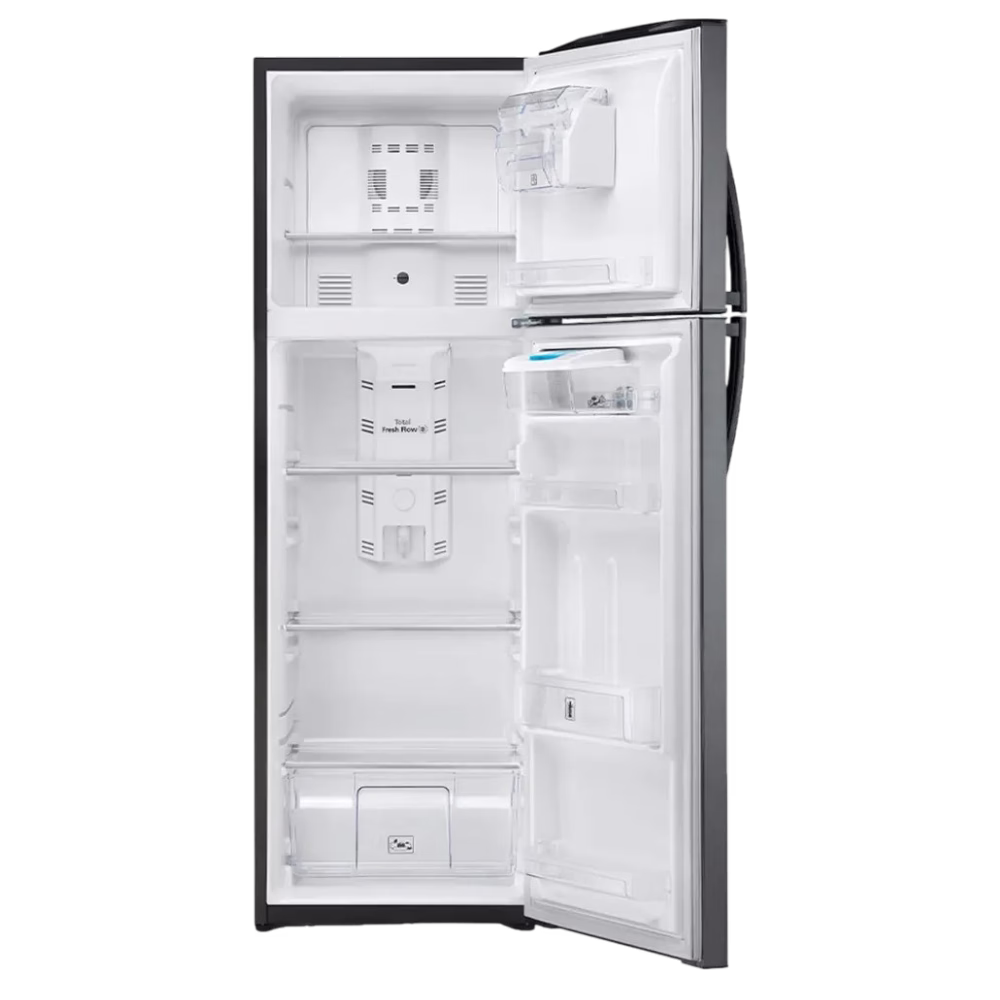 Refrigeradora RMA313FWET con dispensador 313L Mabe abierta y vacía, adquiérelo en granhogar