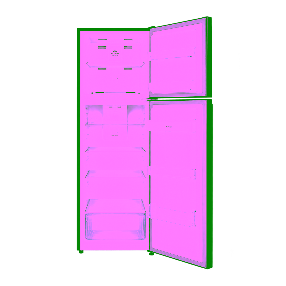 Refrigeradora Mabe RMN245PAERX0 de 243 litros No Frost color silver vista diagonal abierta compra en granhogar