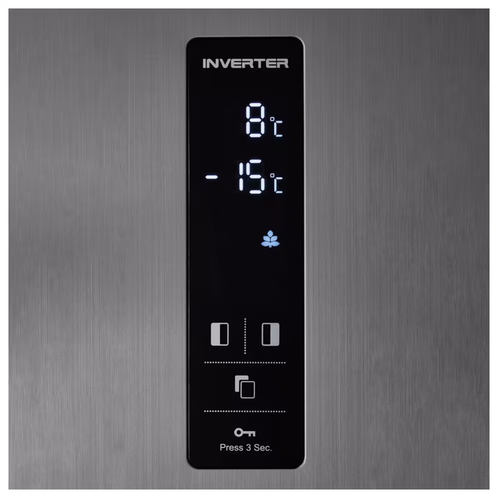Refrigeradora Mabe MSE480LPLSS0 panel táctil digital vista detalle disponible en granhogar