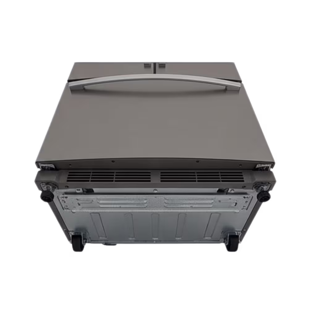 Refrigeradora General Electric PNQ25IMPCES base con ruedas y patines vista inferior disponible en granhogar
