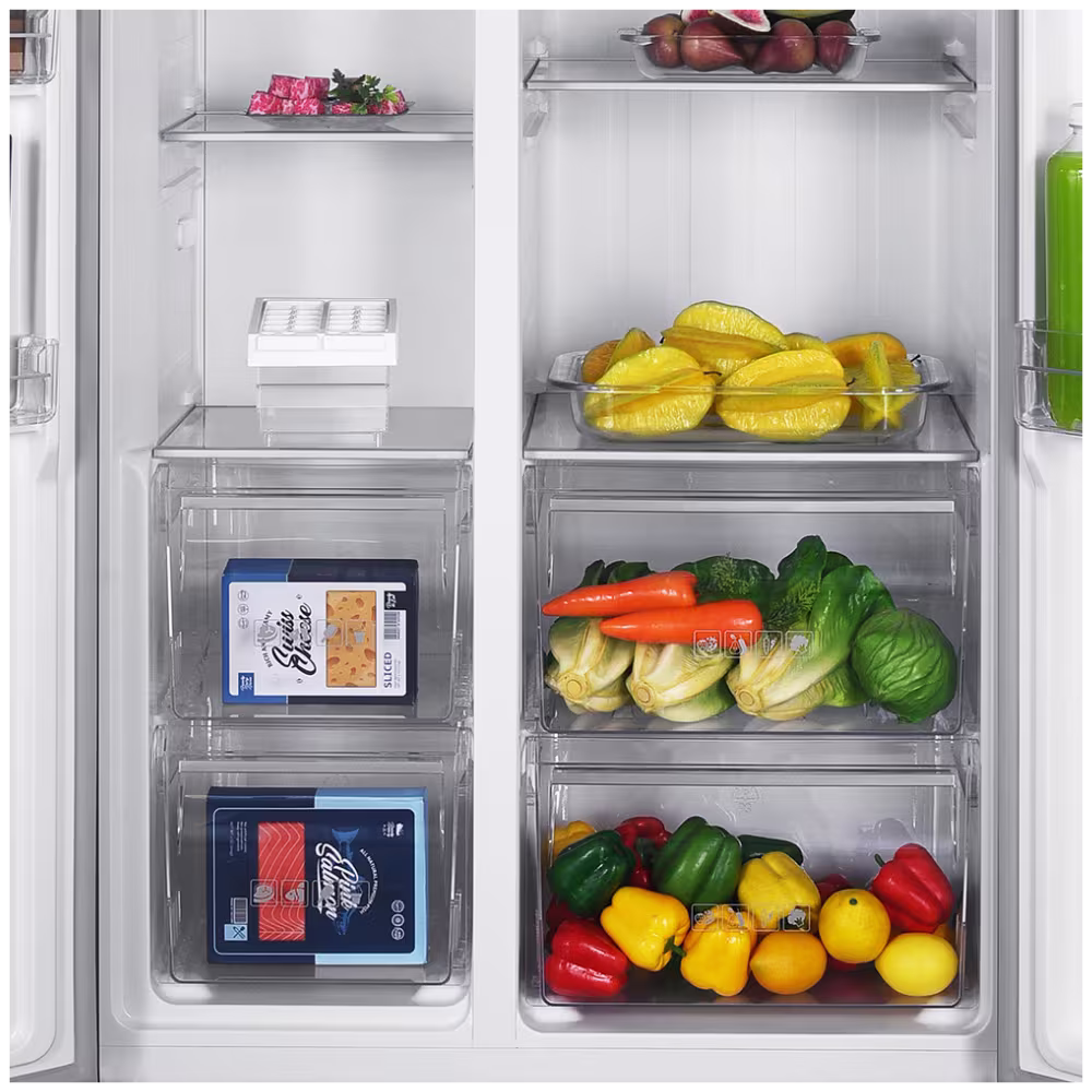 Refrigeradora Mabe MSE480LMLPS0 480L cajones de alimentos detalle, adquiérelo en granhogar