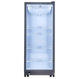 Vitrina refrigeradora vertical VFV-400 luz LED Indurama vista frontal, descúbrelo en granhogar