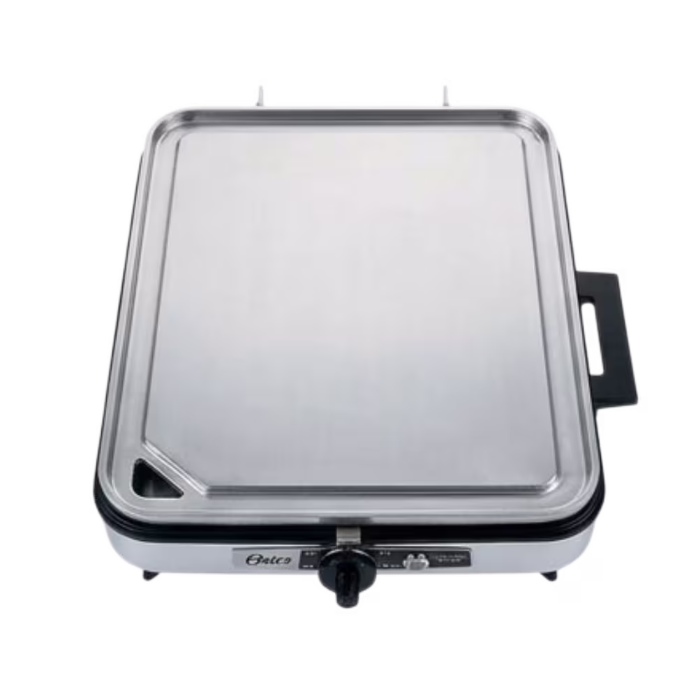 Sanduchera waflera Oster Cg120w-012-000 plancha abierta extendida vista cenital disponible en granhogar