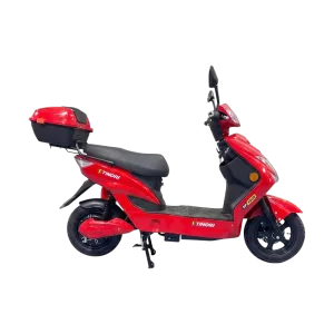 Scooter Eléctrica Tinori EBL 1500W roja con pedal vista lateral, adquiérelo granhogar