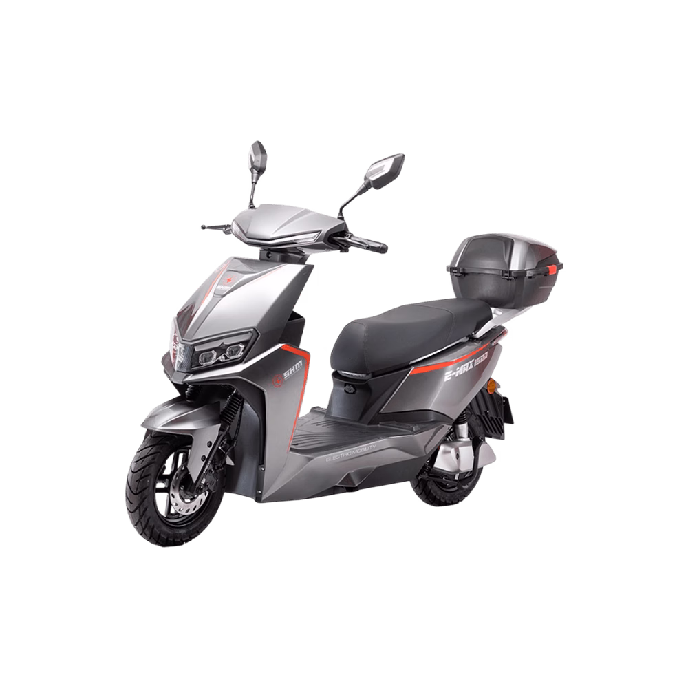 Scooter eléctrica E-Max 1500W 65 km/h SHM gris en diagonal delantera encuéntralo en granhogar