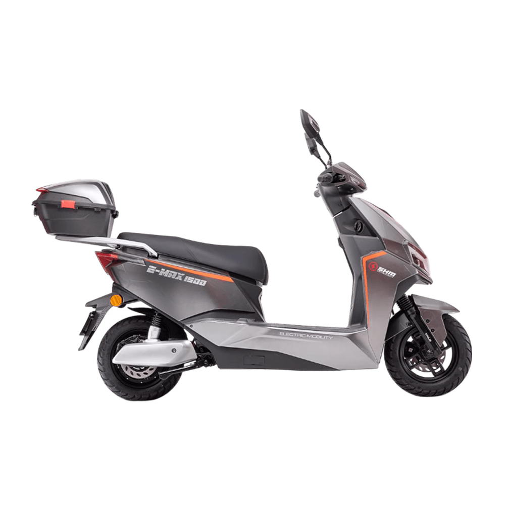 Scooter eléctrica E-Max 1500W 65 km/h SHM gris vista lateral descúbrelo en granhogar