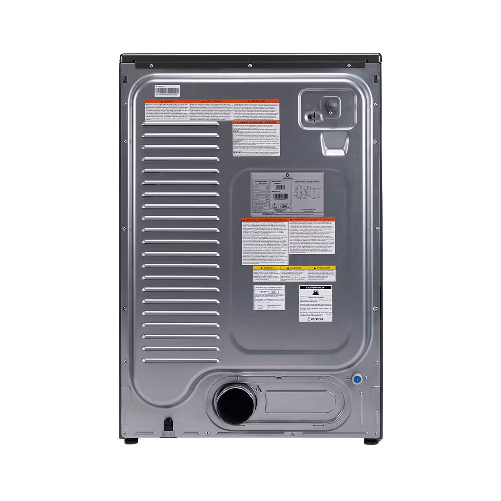 Secadora a gas Indurama SEC-21FCR conexiones traseras y ductos vista posterior. Disponible en granhogar