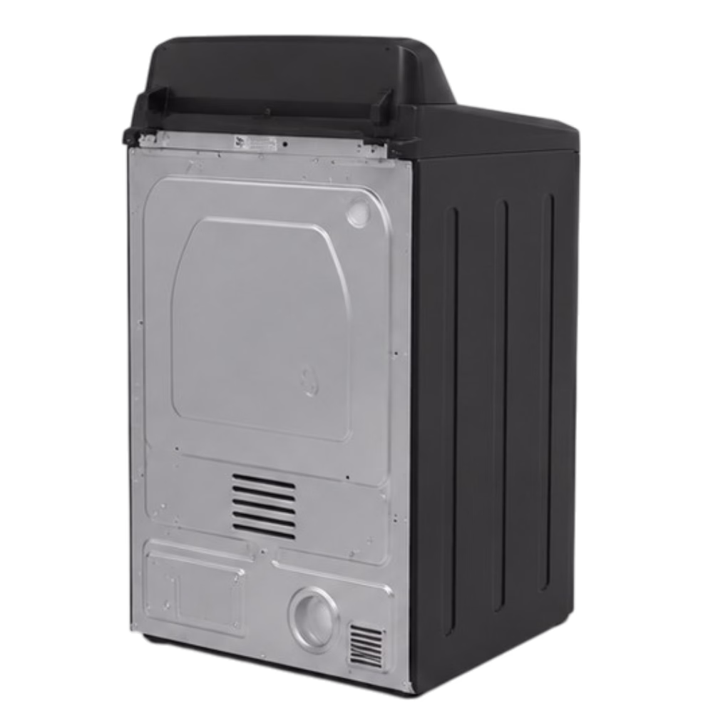ecadora a gas Indurama SEC-22DGR 22kg vista diagonal posterior con panel metálico, adquiérelo en granhogar