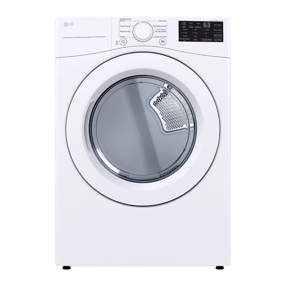 Secadora a gas DF50WV2S6W carga frontal 25kg Smart LG vista frontal descúbrelo en granhogar