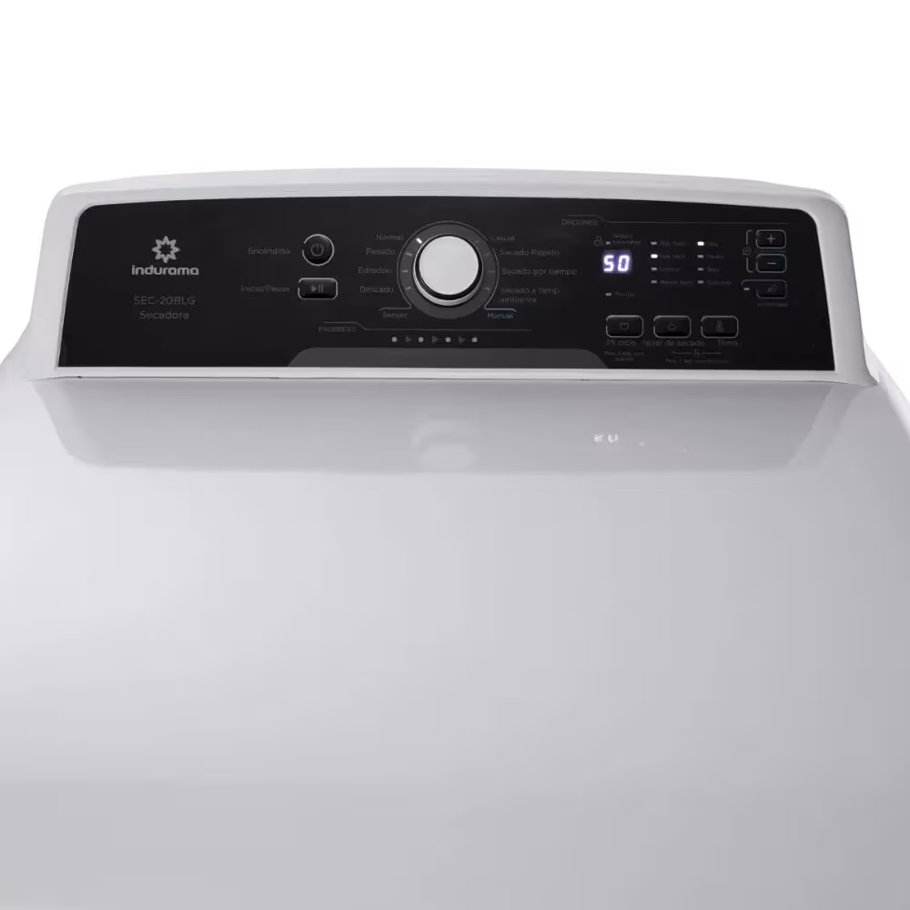 Secadora a gas SEC-20BLG de Indurama, con 20Kg de capacidad, potencia y eficiencia para un secado rápido, completo y con el máximo cuidado de tu ropa.