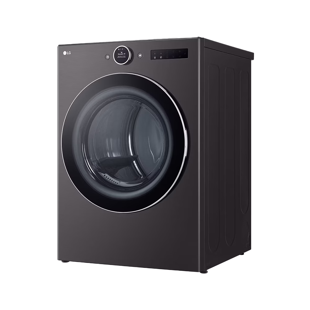 Secadora eléctrica DF74BFXS6BE 23kg carga frontal TurboSteam LG en diagonal derecha adquiérelo en granhogar