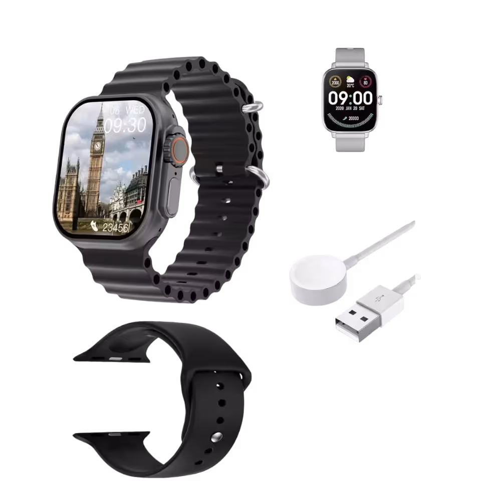 Elegante y funcional, el Smartwatch JL12 Ultra2 Sport ofrece pantalla de 2.3”, Bluetooth y diseño negro con malla de silicona cómoda.