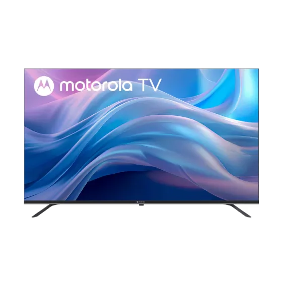 Televisor Motorola 55MGFUHD Google TV 4K LED de frente. Disponible en granhogar